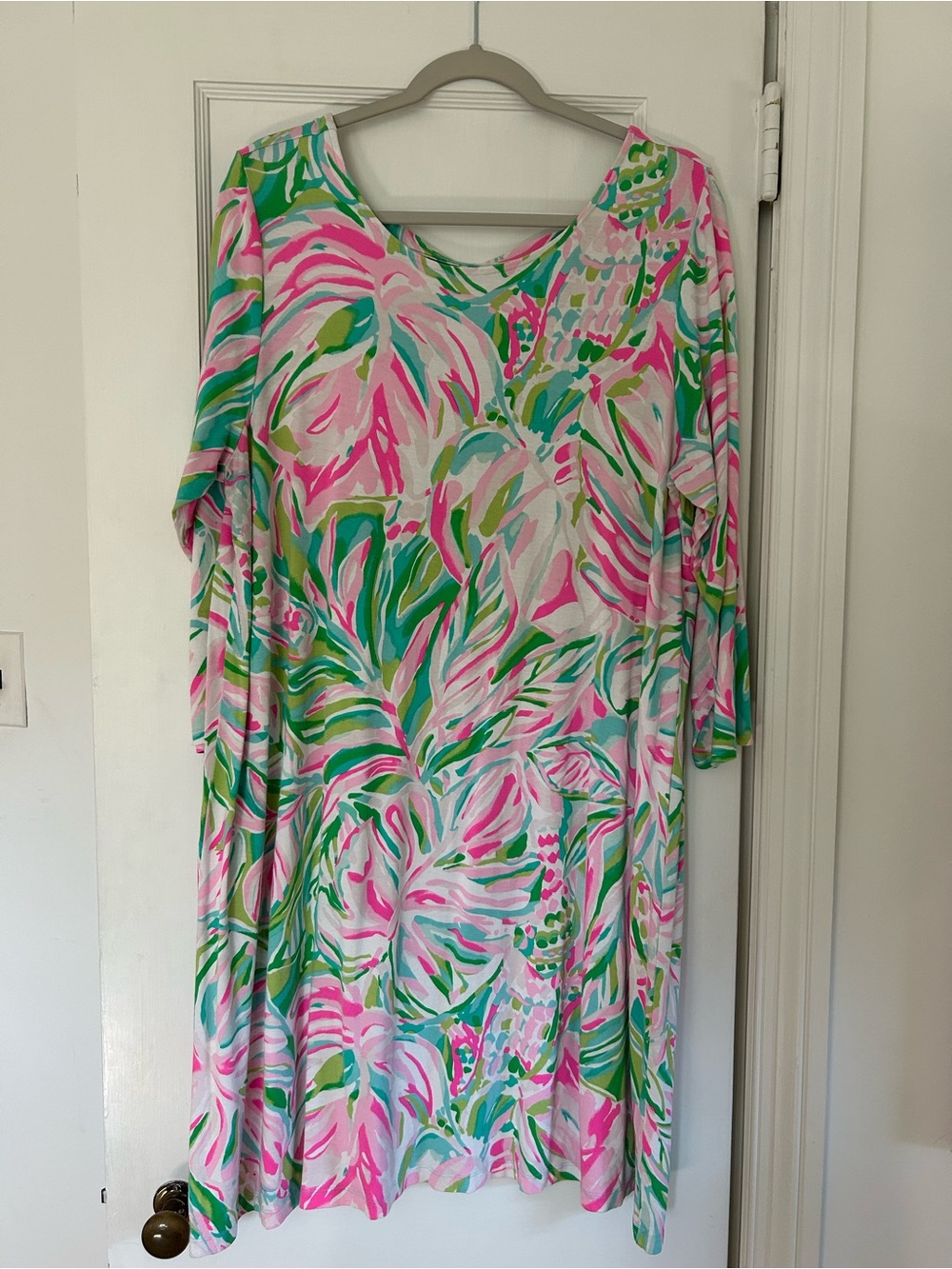 Lilly Pulitzer Pink & Green Long-Sleeve Shift Dress